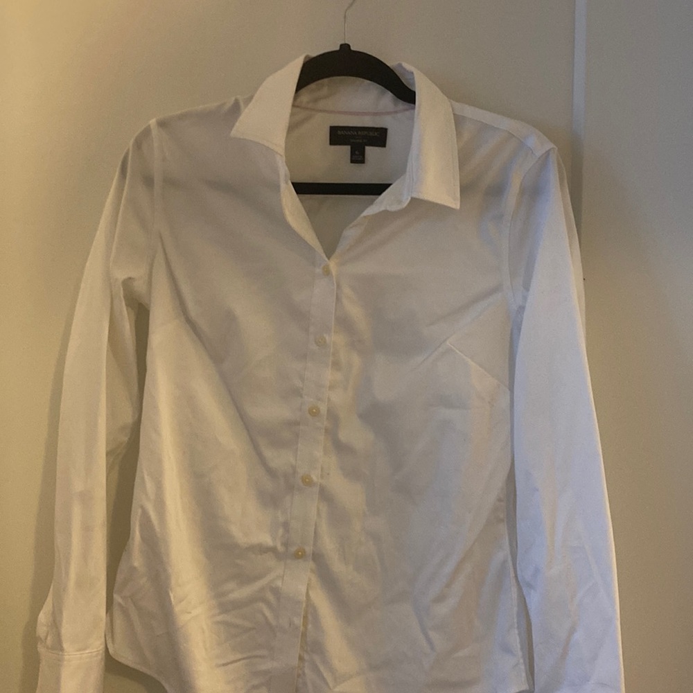 White banana republic tailored shirt
